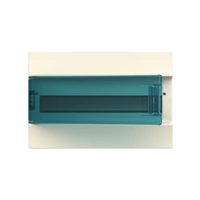 41P18X12 obudowa biała n/t, 18M, IP41, 63A, II klasa, 262x387x119mm (WxSxG) | szyny DIN | drzwi transparentne | brak N+PE