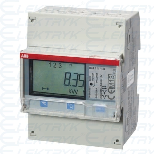 B24 111-100, licznik energii elektrycznej, 3 faz, przekł, en. czynna, klasa dokł B(1), seria Steel