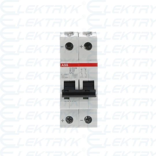 S202M-B10UC wyłącznik nadmiarowo-prądowy | 2P | char. B | 10A | 10kA | AC/DC |