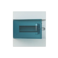 41A08X12A obudowa biała p/t, 8M, IP41, 63A, II klasa, 250x232x107mm (WxSxG) | szyny DIN | drzwi transparentne | N+PE śrubowe