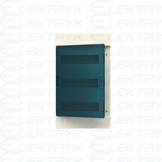 41P18X12A obudowa biała n/t, 36M, IP41, 63A, II klasa, 512x297x119mm (WxSxG) | szyny DIN | drzwi transparentne | N+PE śrubowe