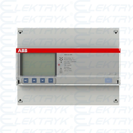 A44 111-100, licznik energii elektrycznej, 3 faz, przekł, en. czynna, klasa dokł B(1), seria Steel
