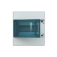 65P08X12A obudowa szara n/t, 8M, IP65, 63A, II klasa, 250x232x155mm (WxSxG) | szyny DIN | drzwi transparentne | N+PE śrubowe