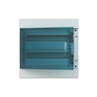 65P18X22A obudowa szara n/t, 36M, IP65, 125A, II klasa, 435x430x155mm (WxSxG) | szyny DIN | drzwi transparentne | N+PE śrubowe