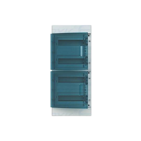 65P12X42A obudowa szara n/t, 48M, IP65, 125A, II klasa, 735x320x155mm (WxSxG) | szyny DIN | drzwi transparentne | N+PE śrubowe