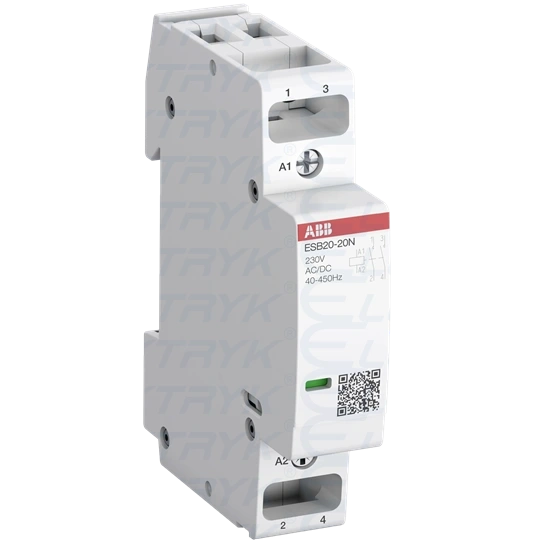Stycznik ESB20-20N-06, 20A (AC-1/AC-7a), 9A (AC-3), 230V AC/DC, 2NO