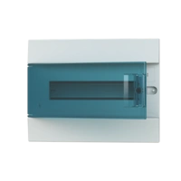 41A12X12A obudowa biała p/t, 12M, IP41, 63A, II klasa, 250x320x107mm (WxSxG) | szyny DIN | drzwi transparentne | N+PE śrubowe