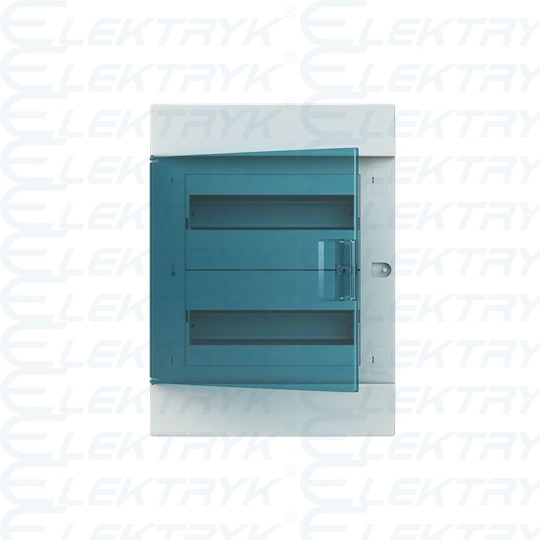 41A12X22A obudowa biała p/t, 24M, IP41, 63A, II klasa, 435x320x107mm (WxSxG) | szyny DIN | drzwi transparentne | N+PE śrubowe