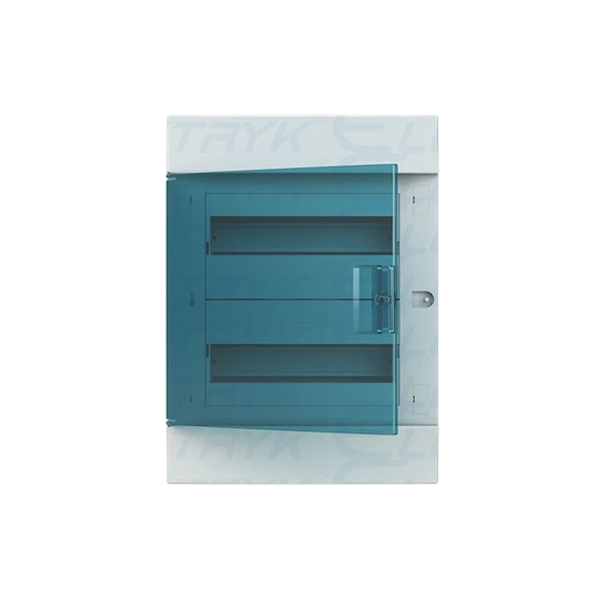 41A12X22A obudowa biała p/t, 24M, IP41, 63A, II klasa, 435x320x107mm (WxSxG) | szyny DIN | drzwi transparentne | N+PE śrubowe