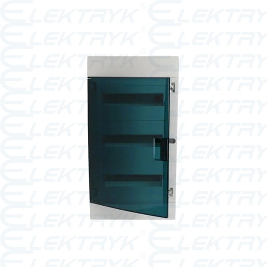 41A12X32A obudowa biała p/t, 36M, IP41, 100A, II klasa, 600x320x107mm (WxSxG) | szyny DIN | drzwi transparentne | N+PE śrubowe