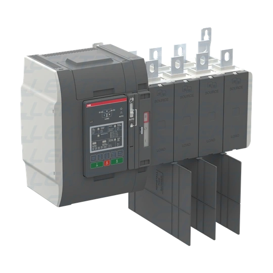 OXB800E3S2QT Przełącznik automatyczny 800A 3P+N jednoczesny, 200–480 VAC, I-O-II, sterownik Level 2 DIP, zasilanie od góry, obc