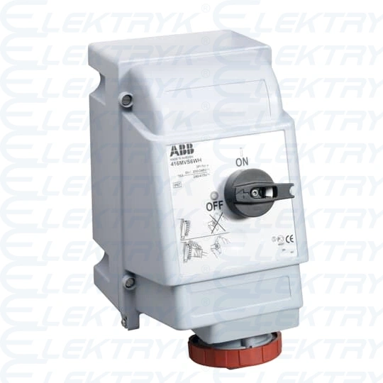 Gniazdko blokowane przełączane, pionowe, Heavy Duty, 7h, 32A, IP67, 3P+N+E 432MVS7WH