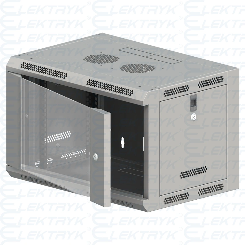 Szafa wiszaca 19" 9U 600x600, SW-9U-600-600-N-DSJ-OP-RP-B-S
