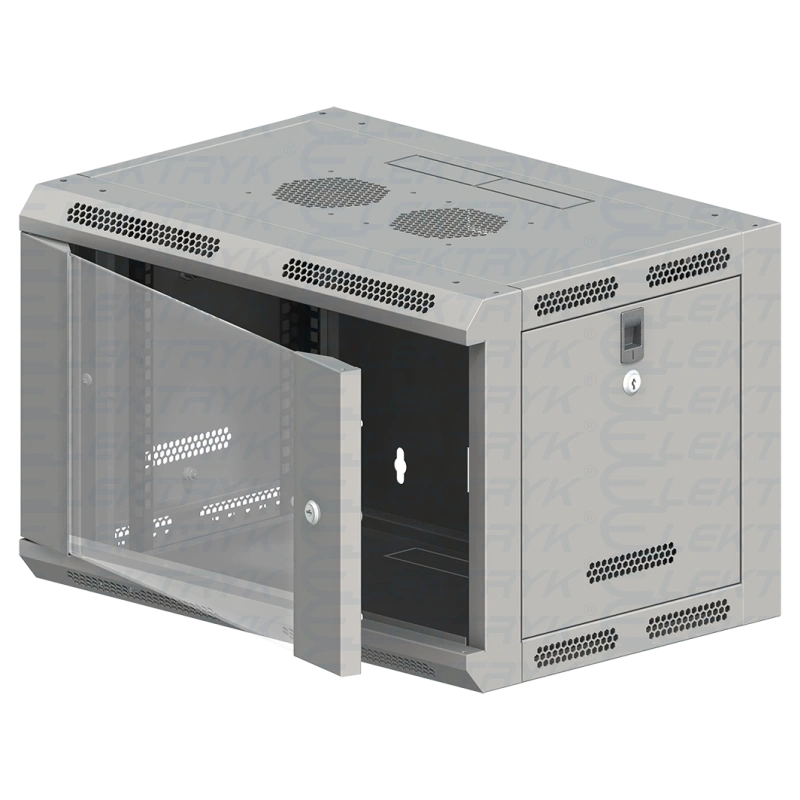 Szafa wiszaca 19" 9U 600x600, SW-9U-600-600-N-DSJ-OP-RP-B-S