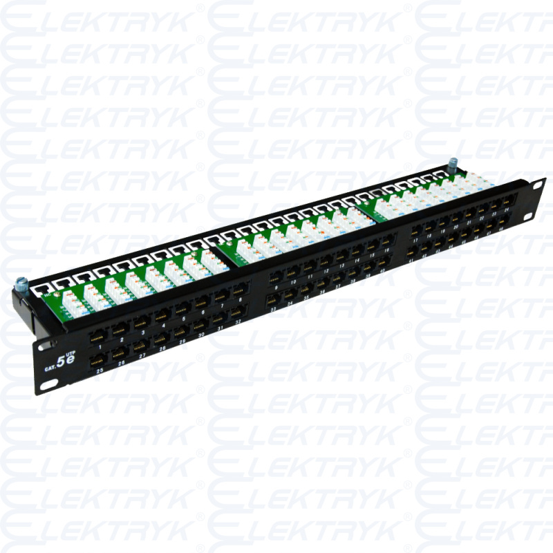 Patch panel OPTIMUM UTP kat.5e 48 portów LSA 1U