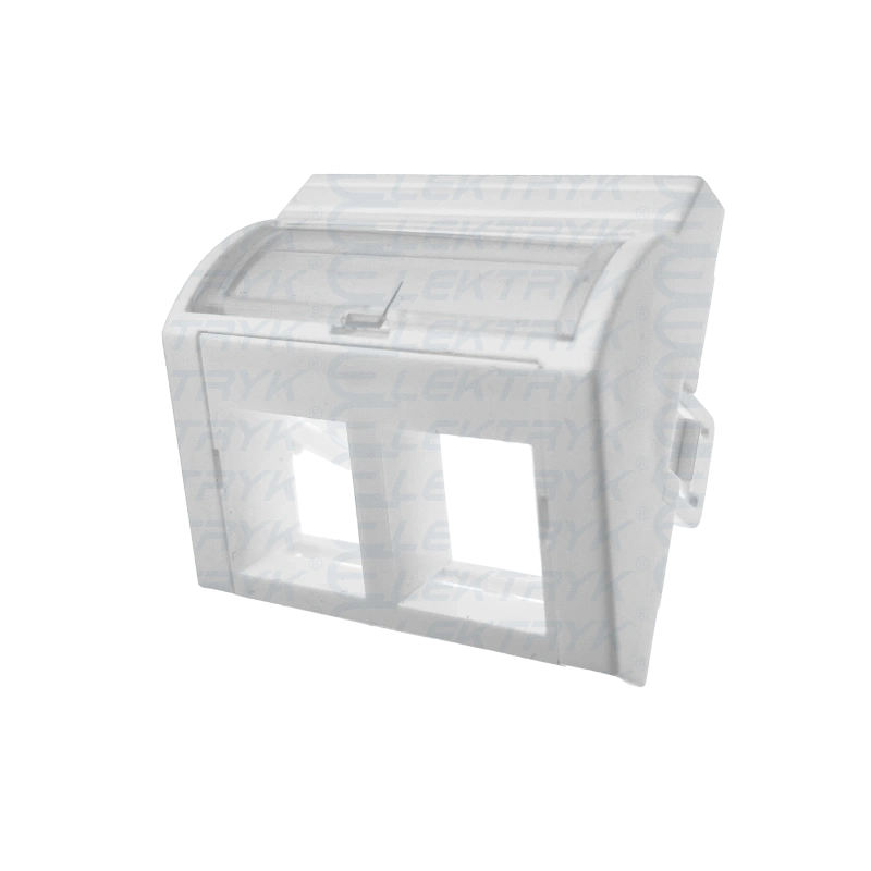 Adapter 45x45 2xRJ45 wypukły kątowy JAVEL