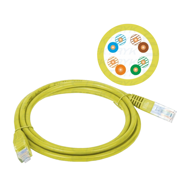 Patch-cord UTP kat.5e, 1m żółty KKU5ZOL1