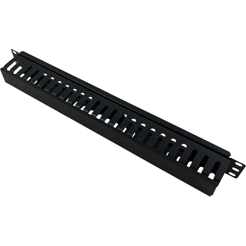 Organizator kabli 1U 19" z pokrywą maskującą