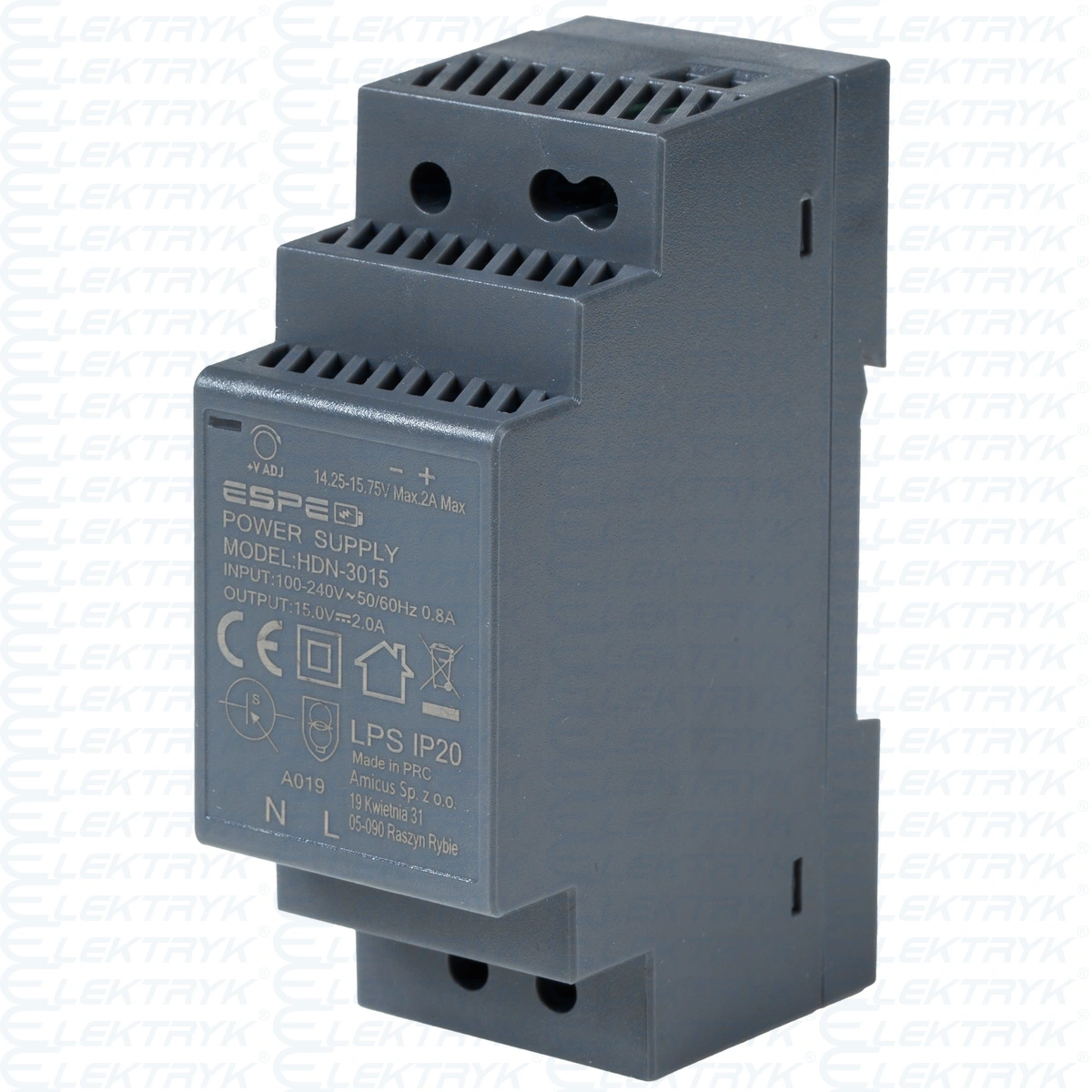 Zasilacz na szynę DIN 15V 2A 30W ESPE | HDN-3015