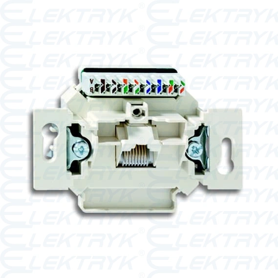 0221-507^GNIAZDO PRZYŁĄCZENIOWE UAE, RJ45 KAT. 6E NIEEKRANOWANE, Z POKRYWĄ KĄTOWĄ, POJEDYNCZE ZŁĄCZE 8-PINOWE, 8 (8)