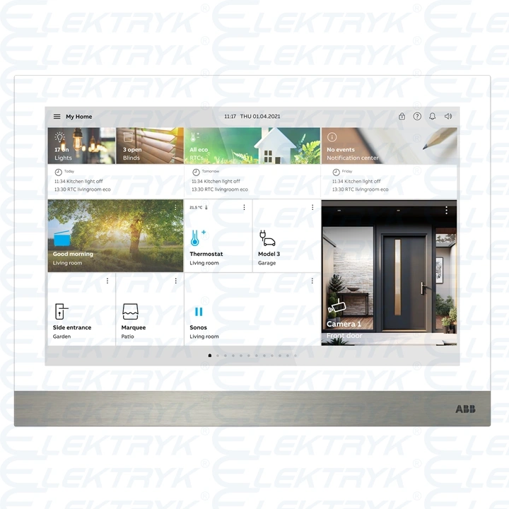 H8237-4W | ABB Welcome IP | IP touch 10’’, stacja wewnętrzna, sterownie domem, bramka IP, biały, stal nierdzewna, LAN + WiFi, petla indukcyjna, PoE