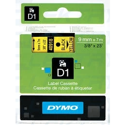 Taśma dymo D1 9mm x 7m CZARNY / ŻÓŁTY nr.kat. 40918