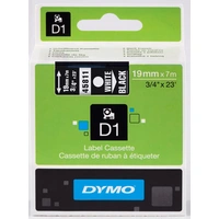 Taśma dymo D1 19mm x 7m BIAŁY / CZARNY nr.kat. 45811