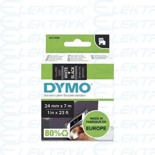 TAŚMA DYMO D1 24mm x 7m BIAŁY / CZARNY nr.kat. 53721