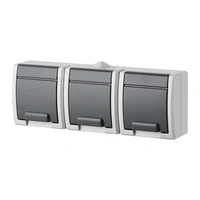 AQUANT gniazdo 3x2P+Z szare IP55