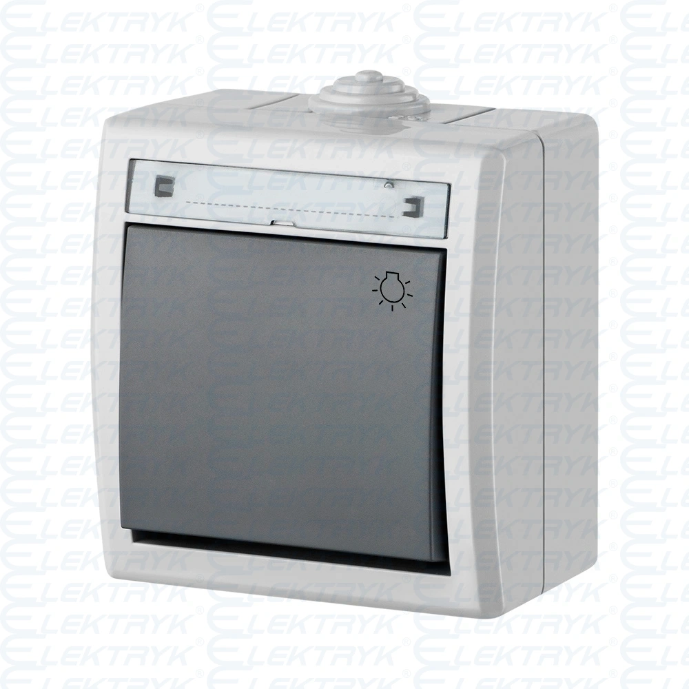 AQUANT Przycisk zwierny światło szary IP55