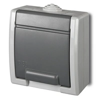 AQUANT gniazdo 2P+Z szare IP55