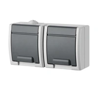 AQUANT gniazdo 2x2P+Z szare IP55