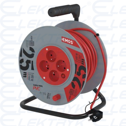 P19425 Przedłużacz 25 metrów, 16A, 4 gniazda, 3x1,5