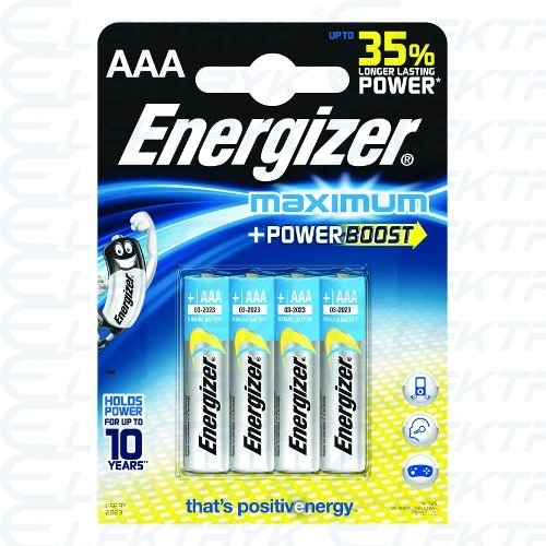 ENERGIZER Bateria alkaliczna MAXIMUM +POWER BOOST AAA LR03 (op.4 szt.)