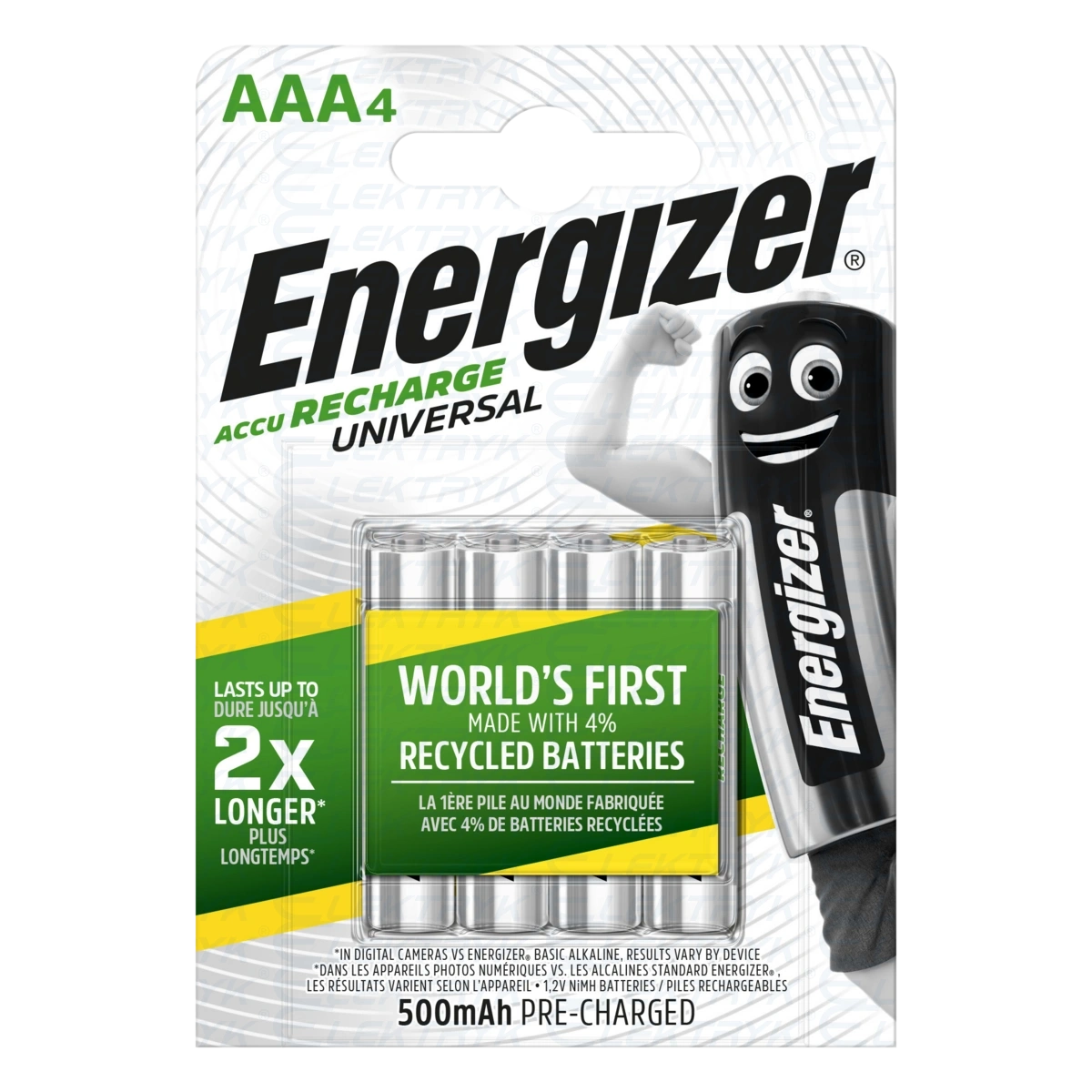 ENERGIZER AKUMULATOR AAA UNIVERSAL /4 E301375701 (4szt.) 500mAh