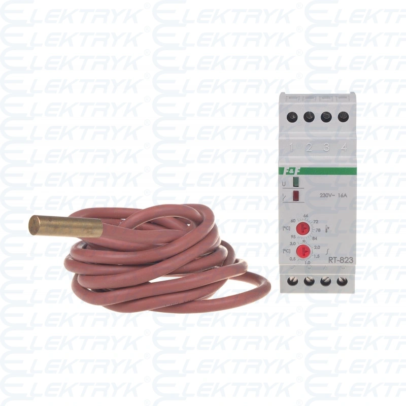 regulator temperatury - zakres temperatur 60÷95°C montaz na szynie DIN, styk: 1NO/NC 230V AC