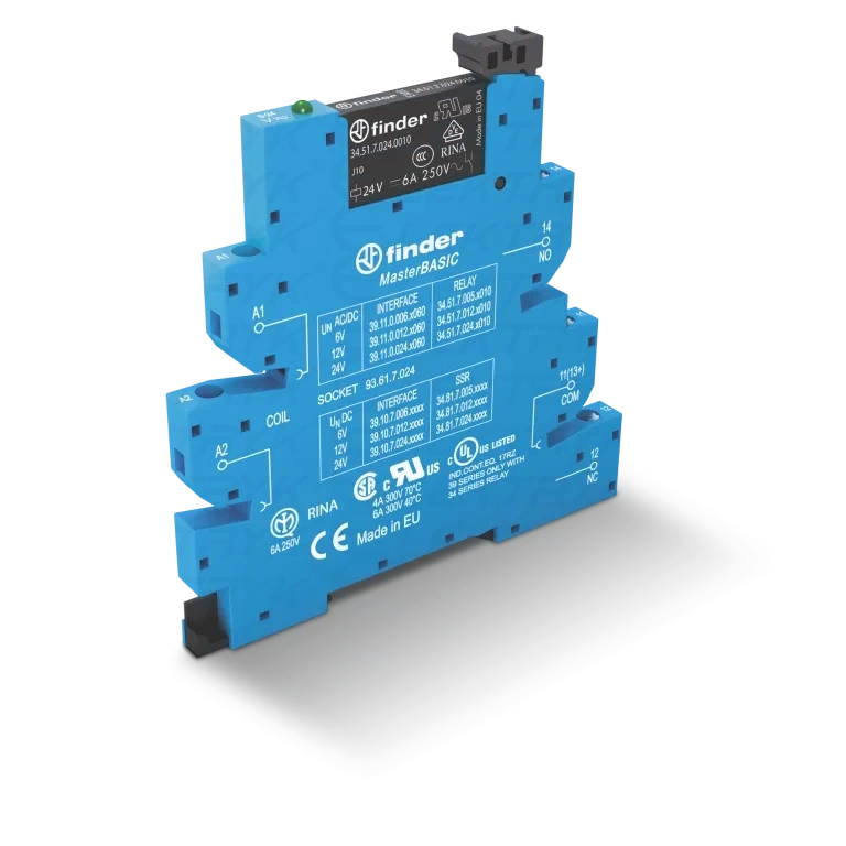 39.11.8.230.0060 Przekaźnik interfejsowy modułowy sprzęgający 1P 6A 220-240V AC styki AgNi, na szynę MasterBASIC