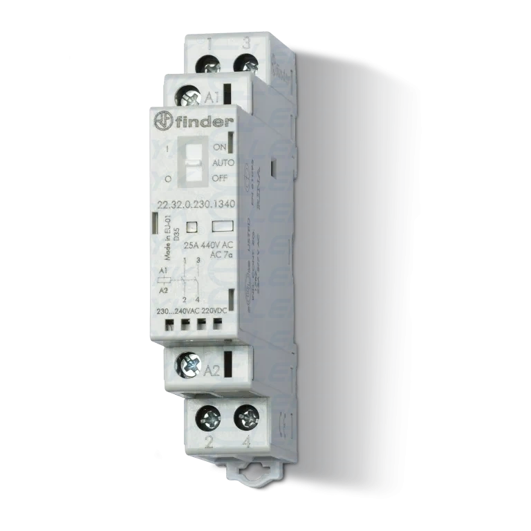 22.32.0.230.4320 Stycznik modułowy 25A 2Z 230V AC/DC wskaźnik zadziałania + LED styk AgSnO2