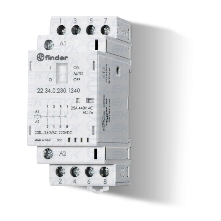 22.34.0.230.4320 Stycznik modułowy 25A 4Z 230V AC/DC wskaźnik zadziałania + LED styk AgSnO2