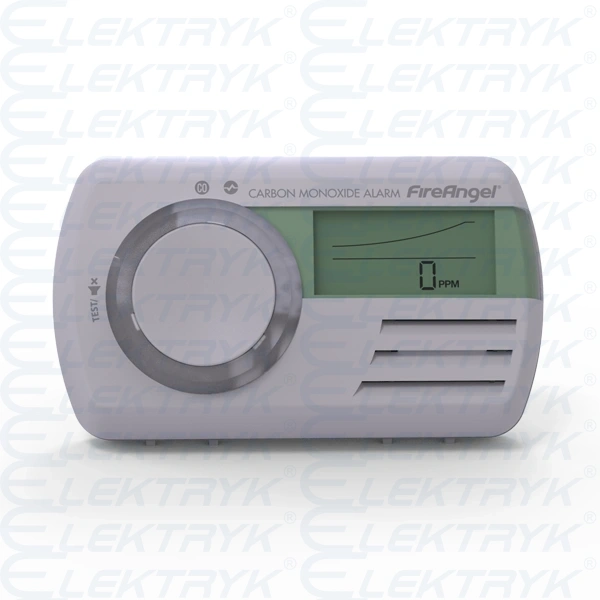 FireAngel CO-9D-PLT Czujnik Tlenku Węgla Wyświetlacz LCD, termometr