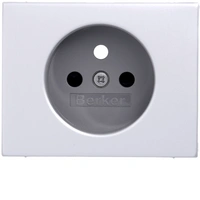 K.5 Płytka czołowa z przysłonami styków do gniazda z uziemieniem, alu