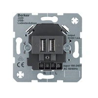 Mechanizm gniazda USB ładowania 230 V, antracyt, mat