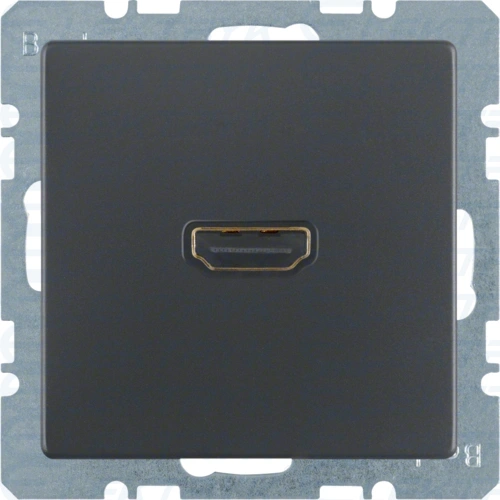 Q.x Gniazdo HDMI z przyłączem 90°, antracyt aksamit, lakierowany
