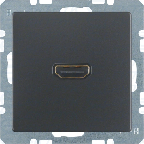 Q.x Gniazdo HDMI z przyłączem 90°, antracyt aksamit, lakierowany