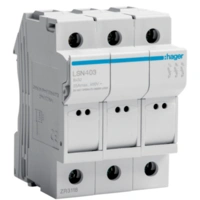 Modułowa podstawa bezpiecznikowa 3P wkł.bezp.cyl.L32 8X32mm, 25A 400VAC