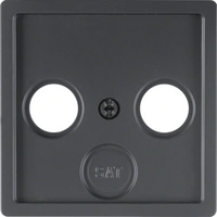 Q.x Płytka czołowa do gniazda antenowego 2- i 3-wyj., antracyt aksamit, lak