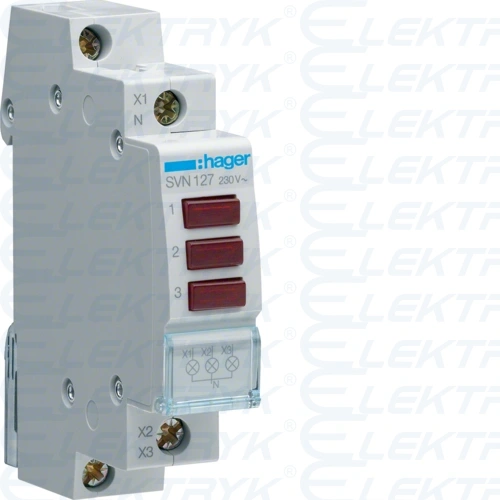 Lampka sygnalizacyjna LED 3x czerwona 230VAC