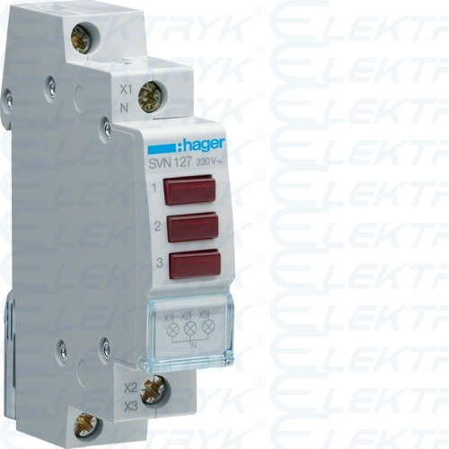 Lampka sygnalizacyjna LED 3x czerwona 230VAC
