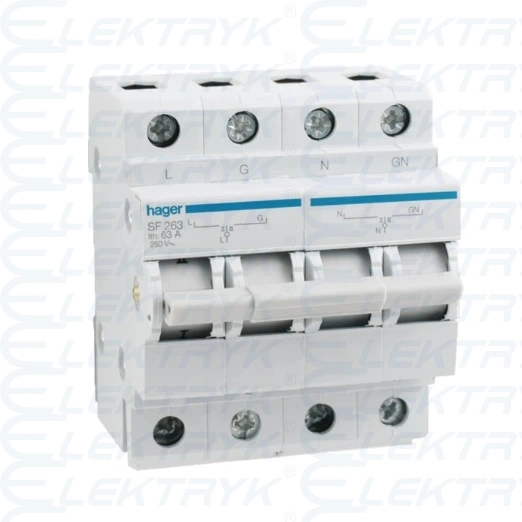 Modułowy przełącznik zasilania 1P+N I-0-II 63A 230VAC