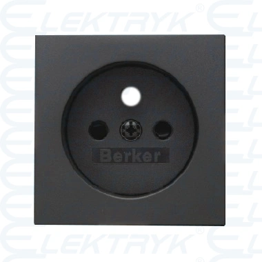 Płytka czołowa z przysłonami styków do gniazda z uziemieniem antracyt mat B.x